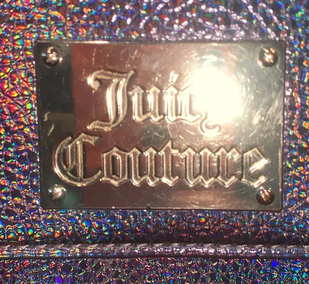 Juicy Couture Holographic Metallic Satchel Bag Y2K Rainbow Handbag‎
